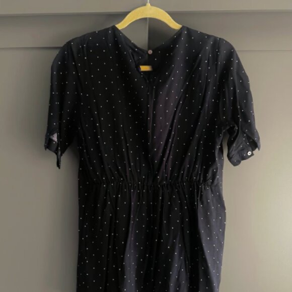 NWOT Seraphine Navy Blue Dot Maternity Nursing Top - size 4 - Picture 8 of 8